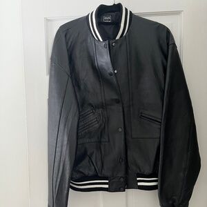 The Frankie Shop Killian Varsity Leather Jacket